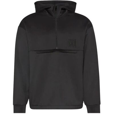 Calvin Heavy Tricot Qtr Zip Anorak Hood XS BLACK XS Calvin Heavy Tricot Qtr Zip Anorak Hood XS BLACK XS