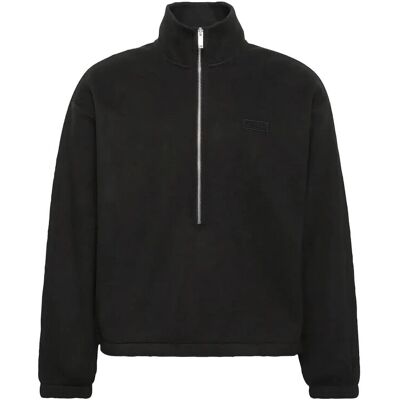 Calvin Polar Fleece Rib Mock Neck Qtr Z M BLACK M Calvin Polar Fleece Rib Mock Neck Qtr Z M BLACK M