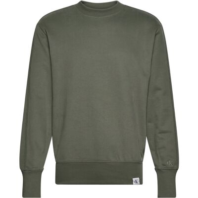 Calvin Woven Tab Crew Neck XS THYME XS Calvin Woven Tab Crew Neck XS THYME XS