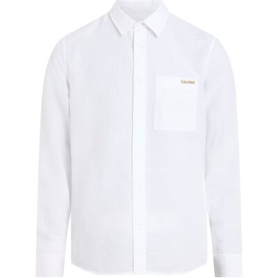 Calvin Linen Cotton Shirt XXL BRIGHT WHITE XXL Calvin Linen Cotton Shirt XXL BRIGHT WHITE XXL