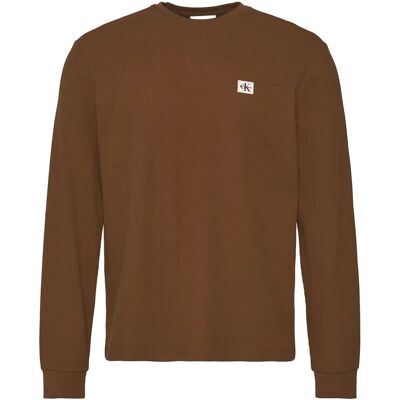 Calvin Ls Waffle Heritage Lbl Tee M BRONZE GOLD M Calvin Ls Waffle Heritage Lbl Tee M BRONZE GOLD M