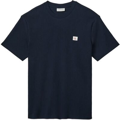 Calvin Ss Waffle Badge Crewnk Tee M DARK SAPPHIRE M Calvin Ss Waffle Badge Crewnk Tee M DARK SAPPHIRE M