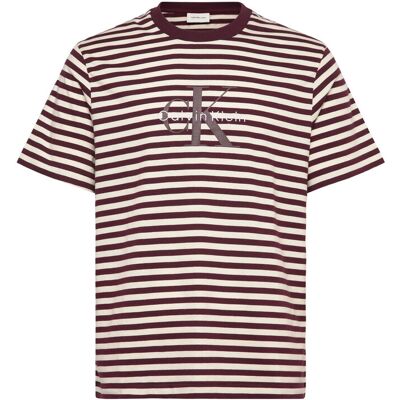 Calvin Ss 20S Stripe Jersey Monologo Cn M MOROCCAN BROWN M Calvin Ss 20S Stripe Jersey Monologo Cn M MOROCCAN BROWN M