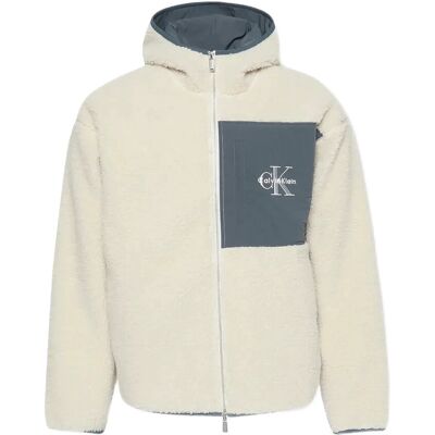 Calvin Sherpa Funnel Neck Full Zip Hood M CHALK M Calvin Sherpa Funnel Neck Full Zip Hood M CHALK M