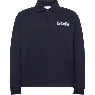 Calvin Ls Sueded Heavy Jersey Polo L DARK SAPPHIRE L Calvin Ls Sueded Heavy Jersey Polo L DARK SAPPHIRE L