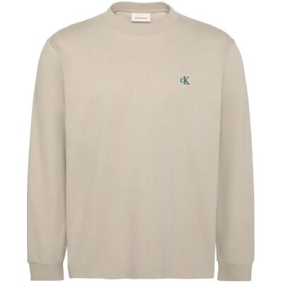 Calvin Ls Easy Monogram Tee M ANCIENT MARBLE M Calvin Ls Easy Monogram Tee M ANCIENT MARBLE M