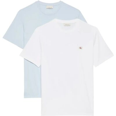 Calvin Ss Woven Label Tee 2Pk XL BRIGHT WHITE PLEIN AIR XL Calvin Ss Woven Label Tee 2Pk XL BRIGHT WHITE PLEIN AIR XL