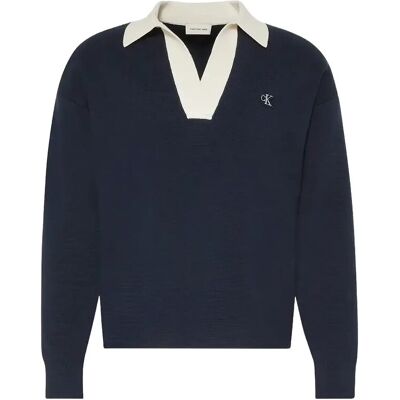 Calvin Ls Solid Oversized Johnny Collar XL DARK SAPPHIRE XL Calvin Ls Solid Oversized Johnny Collar XL DARK SAPPHIRE XL