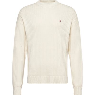 Calvin Ls Vertical Texture Cttn Crewnk XXL TOFU XXL Calvin Ls Vertical Texture Cttn Crewnk XXL TOFU XXL