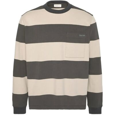 Calvin Ls Sueded Stripe Pocket Tee XL PIRATE BLACK XL Calvin Ls Sueded Stripe Pocket Tee XL PIRATE BLACK XL