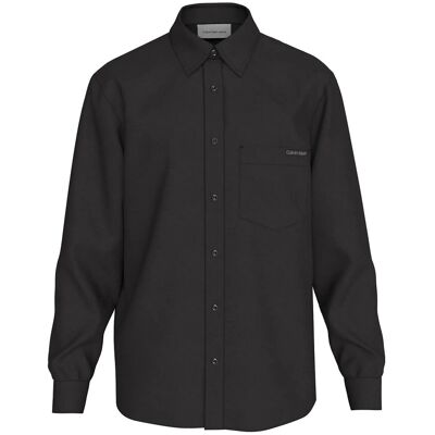 Calvin Ls Solid Casual Linen Classic Sh L BLACK L Calvin Ls Solid Casual Linen Classic Sh L BLACK L