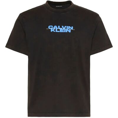 Calvin Ss 20S Washed Spine Graphic Tee XS BLACK XS Calvin Ss 20S Washed Spine Graphic Tee XS BLACK XS