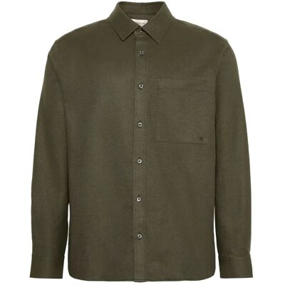 Calvin Ls Melange Flannel Easy Shirt L FATIGUE L Calvin Ls Melange Flannel Easy Shirt L FATIGUE L