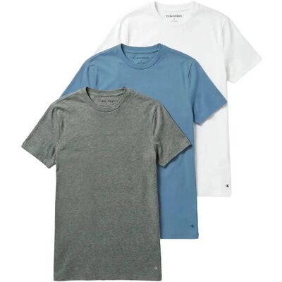 Calvin S/S Crew Neck 3Pk L WHITE GULF BLUE GREY HEATHER L Calvin S/S Crew Neck 3Pk L WHITE GULF BLUE GREY HEATHER L