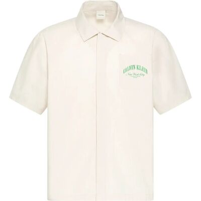 Calvin Heritage Crest S/S Button Down L SLIM STRIPE CHALK L Calvin Heritage Crest S/S Button Down L SLIM STRIPE CHALK L