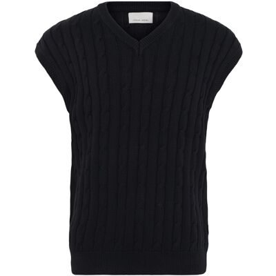 Casual Friday Cfklaes Cable Oversized Vest XL DARK NAVY XL Casual Friday Cfklaes Cable Oversized Vest XL DARK NAVY XL