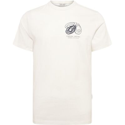 Casual Friday Cfryder Tee With Chestprint M CLOUD DANCER M Casual Friday Cfryder Tee With Chestprint M CLOUD DANCER M