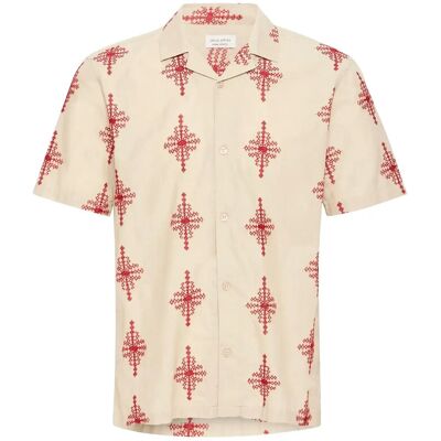 Casual Friday Cfleopold Ss Embroidered Shirt M PLAZA TAUPE MELANGE M Casual Friday Cfleopold Ss Embroidered Shirt M PLAZA TAUPE MELANGE M