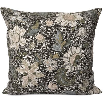 Ceannis Cushion Cover Flower Linen, 50X50Cm 50X50CM BLACK 50X50CM Ceannis Cushion Cover Flower Linen, 50X50Cm 50X50CM BLACK 50X50CM