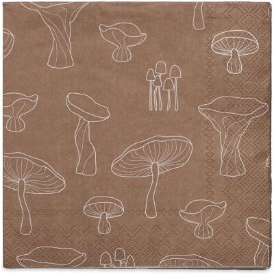 Cooee Design Napkin Fungi 16X16CM HAZELNUT 16X16CM Cooee Design Napkin Fungi 16X16CM HAZELNUT 16X16CM