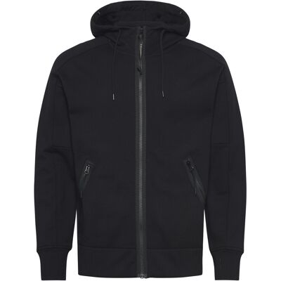 C.P. Company Raised Fleece Goggle Zipped Hoodie XXL BLACK XXL C.P. Company Raised Fleece Goggle Zipped Hoodie XXL BLACK XXL
