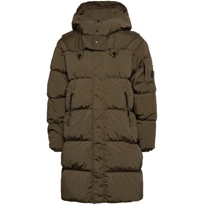 C.P. Company Nycra-R Buttoned Hood Long Down Jacket L WALNUT L C.P. Company Nycra-R Buttoned Hood Long Down Jacket L WALNUT L