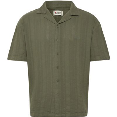 Pro-Ject Dp Textured Cuban Shirt S OLIVE S Pro-Ject Dp Textured Cuban Shirt S OLIVE S