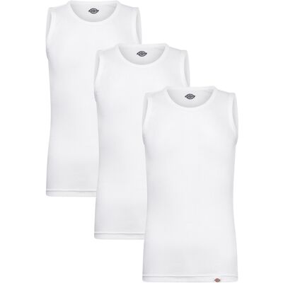 Dickies Amsterdam 3 Pack Vest XS WHITE XS Dickies Amsterdam 3 Pack Vest XS WHITE XS