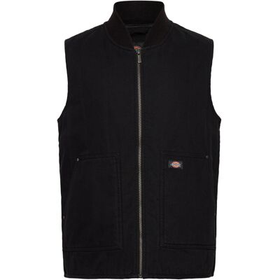 Dickies M Quilted Canvas Vest S BLACK S Dickies M Quilted Canvas Vest S BLACK S