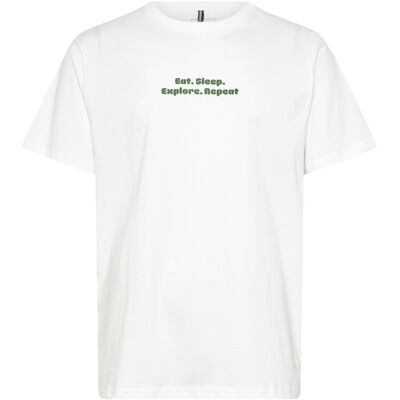 Fat Moose Eat Sleep T-Shirt S WHITE S Fat Moose Eat Sleep T-Shirt S WHITE S