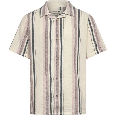 Fat Moose Costa S/S Shirt S ECRU/VIOLET ICE STRIPED S Fat Moose Costa S/S Shirt S ECRU/VIOLET ICE STRIPED S