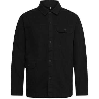 Fat Moose Dereck Cotton Overshirt XL BLACK XL Fat Moose Dereck Cotton Overshirt XL BLACK XL