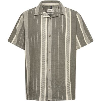Fat Moose Leo Bowling Shirt S DUSTY GREEN/OFF WHITE STRIPED S Fat Moose Leo Bowling Shirt S DUSTY GREEN/OFF WHITE STRIPED S