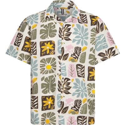 Fat Moose Sea Cotton/Linen S/S Shirt M ECRU M Fat Moose Sea Cotton/Linen S/S Shirt M ECRU M