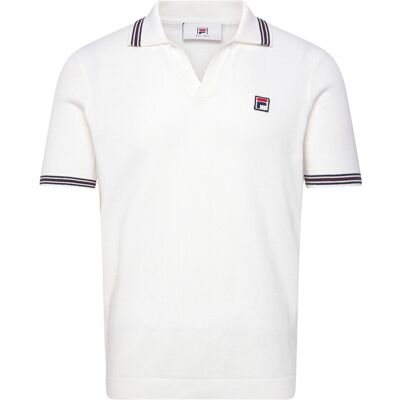 FILA Orentano Regular Johnny Collar Knitted Polo Shirt M EGRET M FILA Orentano Regular Johnny Collar Knitted Polo Shirt M EGRET M