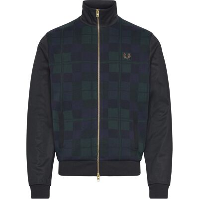 Fred Perry Knitted Front Track Jacket M BLACK M Fred Perry Knitted Front Track Jacket M BLACK M