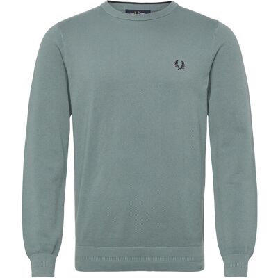 Fred Perry Pique Stitch Jumper XXL STOCKPORT BLUE XXL Fred Perry Pique Stitch Jumper XXL STOCKPORT BLUE XXL