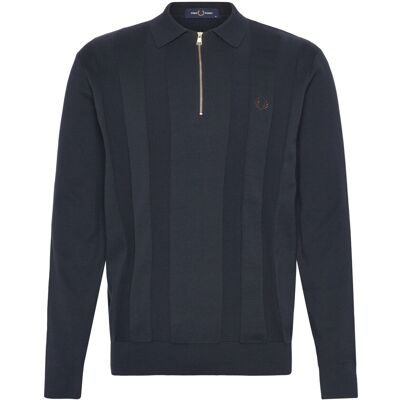 Fred Perry Tonal Stripe Knitted Shirt S NAVY S Fred Perry Tonal Stripe Knitted Shirt S NAVY S
