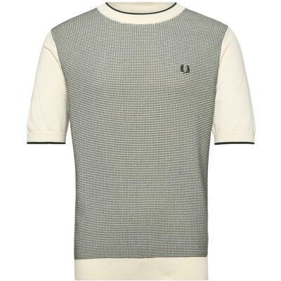 Fred Perry Tonic Waffle Knitted T-Shirt M ECRU M Fred Perry Tonic Waffle Knitted T-Shirt M ECRU M
