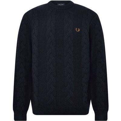 Fred Perry Chunky Cable Knit Jmpr S NAVY S Fred Perry Chunky Cable Knit Jmpr S NAVY S