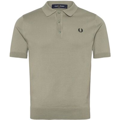 Fred Perry Cotton Knitted Shirt M SEAGRASS M Fred Perry Cotton Knitted Shirt M SEAGRASS M