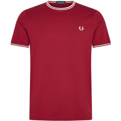 Fred Perry Twin Tipped T-Shirt S BURNTRED/SNWHT S Fred Perry Twin Tipped T-Shirt S BURNTRED/SNWHT S