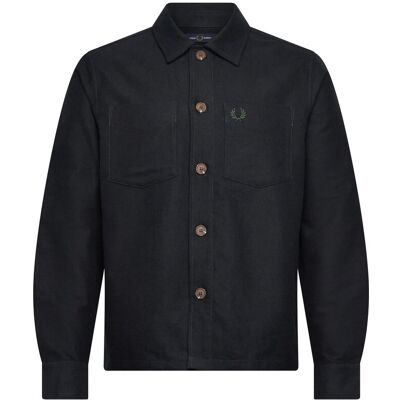 Fred Perry Brushed Twill Overshirt XXL BLACK XXL Fred Perry Brushed Twill Overshirt XXL BLACK XXL