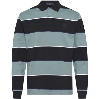 Fred Perry Hw Jersey Striped Polo Shirt S BLACK S Fred Perry Hw Jersey Striped Polo Shirt S BLACK S