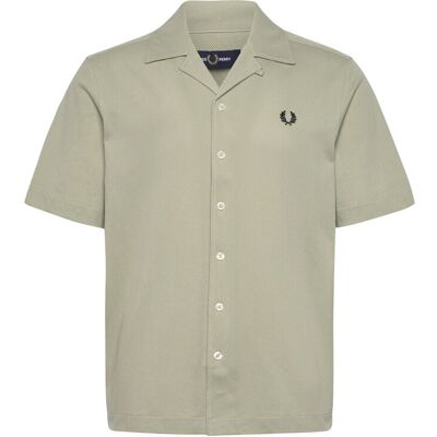 Fred Perry Compress Mesh Revere Collar Sh S SEAGRASS S Fred Perry Compress Mesh Revere Collar Sh S SEAGRASS S