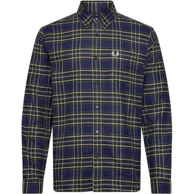 Fred Perry Brushed Twill Tartan Shirt M FRENCH NAVY M Fred Perry Brushed Twill Tartan Shirt M FRENCH NAVY M