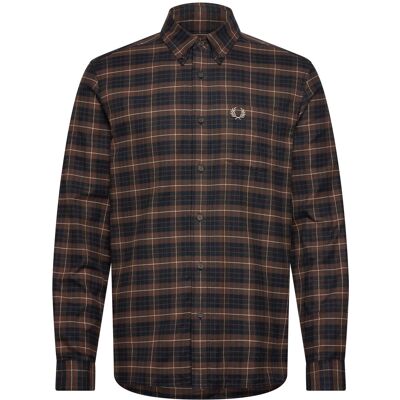 Fred Perry Brushed Twill Tartan Shirt S BURNT TOBACCO S Fred Perry Brushed Twill Tartan Shirt S BURNT TOBACCO S