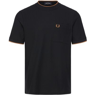 Fred Perry Pocket Detail Pique T-Shirt M BLACK M Fred Perry Pocket Detail Pique T-Shirt M BLACK M