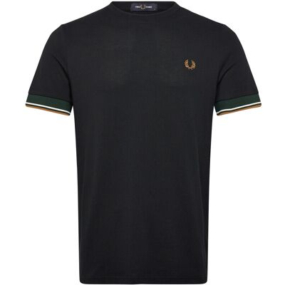 Fred Perry Twin Tipped Cuff T-Shirt L BLACK L Fred Perry Twin Tipped Cuff T-Shirt L BLACK L