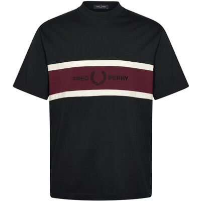 Fred Perry Embroidered Panel Tee XL BLACK XL Fred Perry Embroidered Panel Tee XL BLACK XL